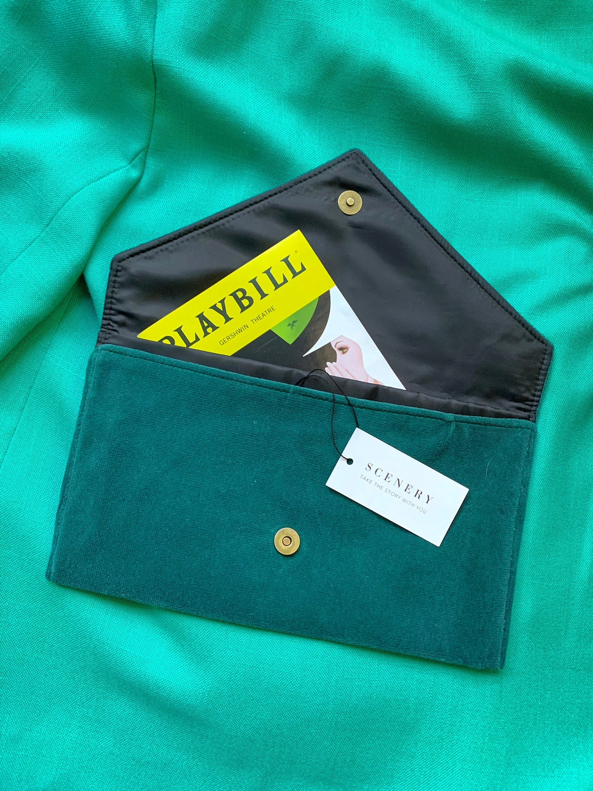 Load image into Gallery viewer, The Emerald Envelope Clutch - Scenery
