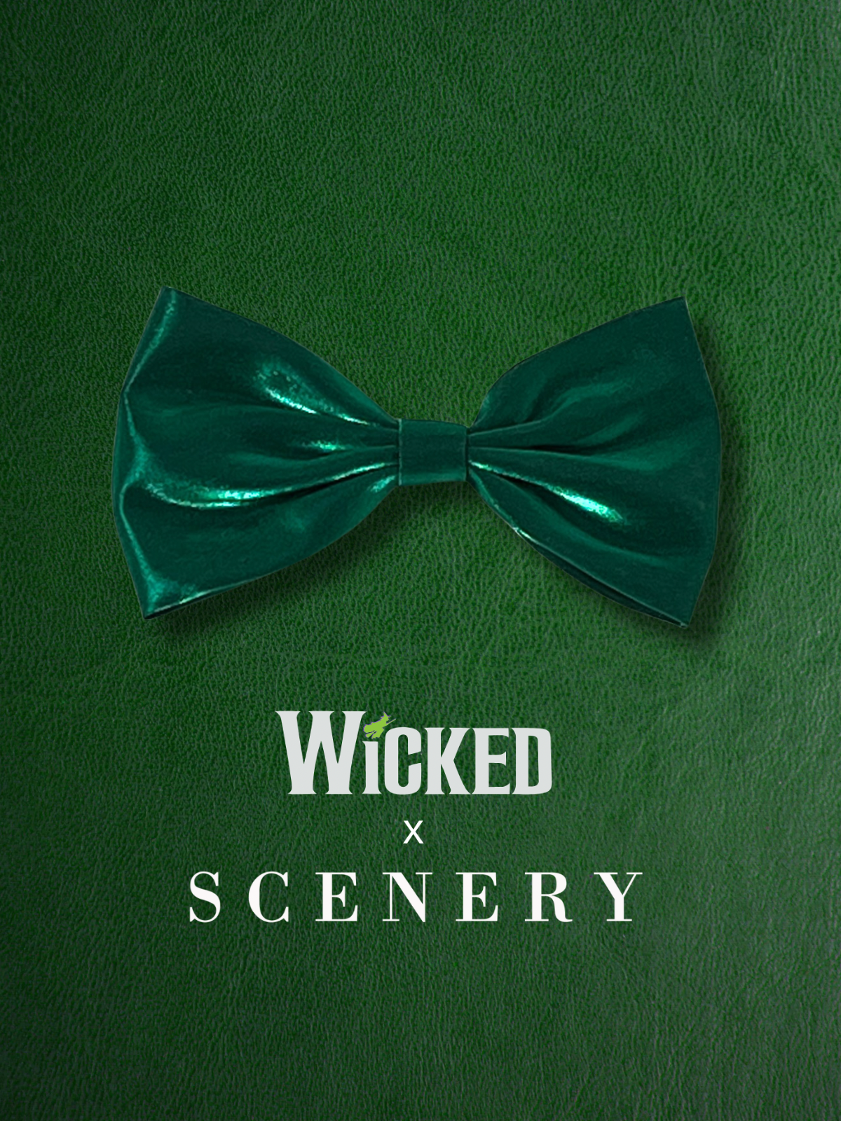 WICKED x Scenery: Emerald City Bow tie (clip-on) Solid Green