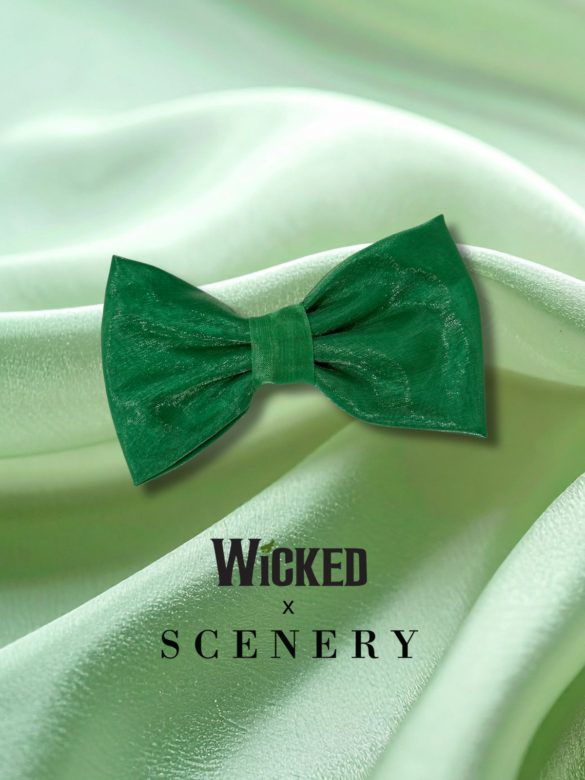 WICKED x Scenery: Emerald City Hair Bow (light green sparkle)
