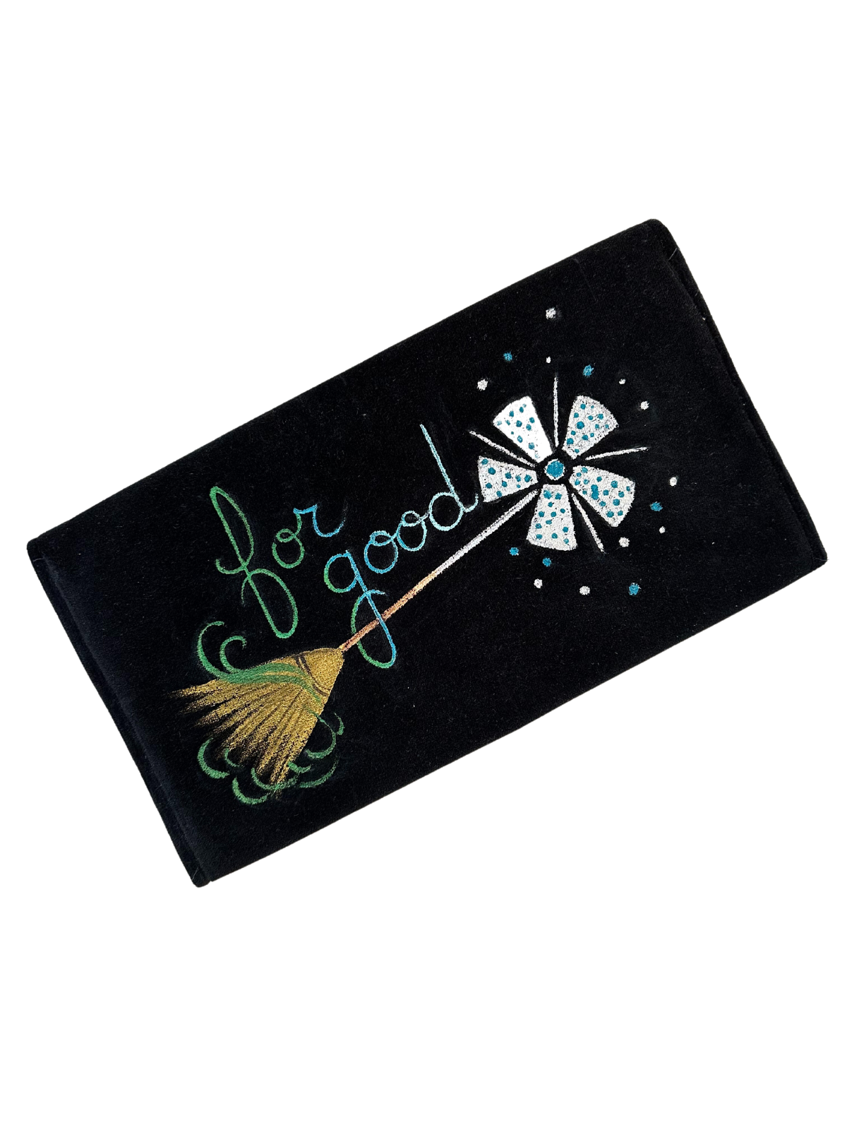 Hand Painted "For Good" Bag on Envelope Clutch - Scenery