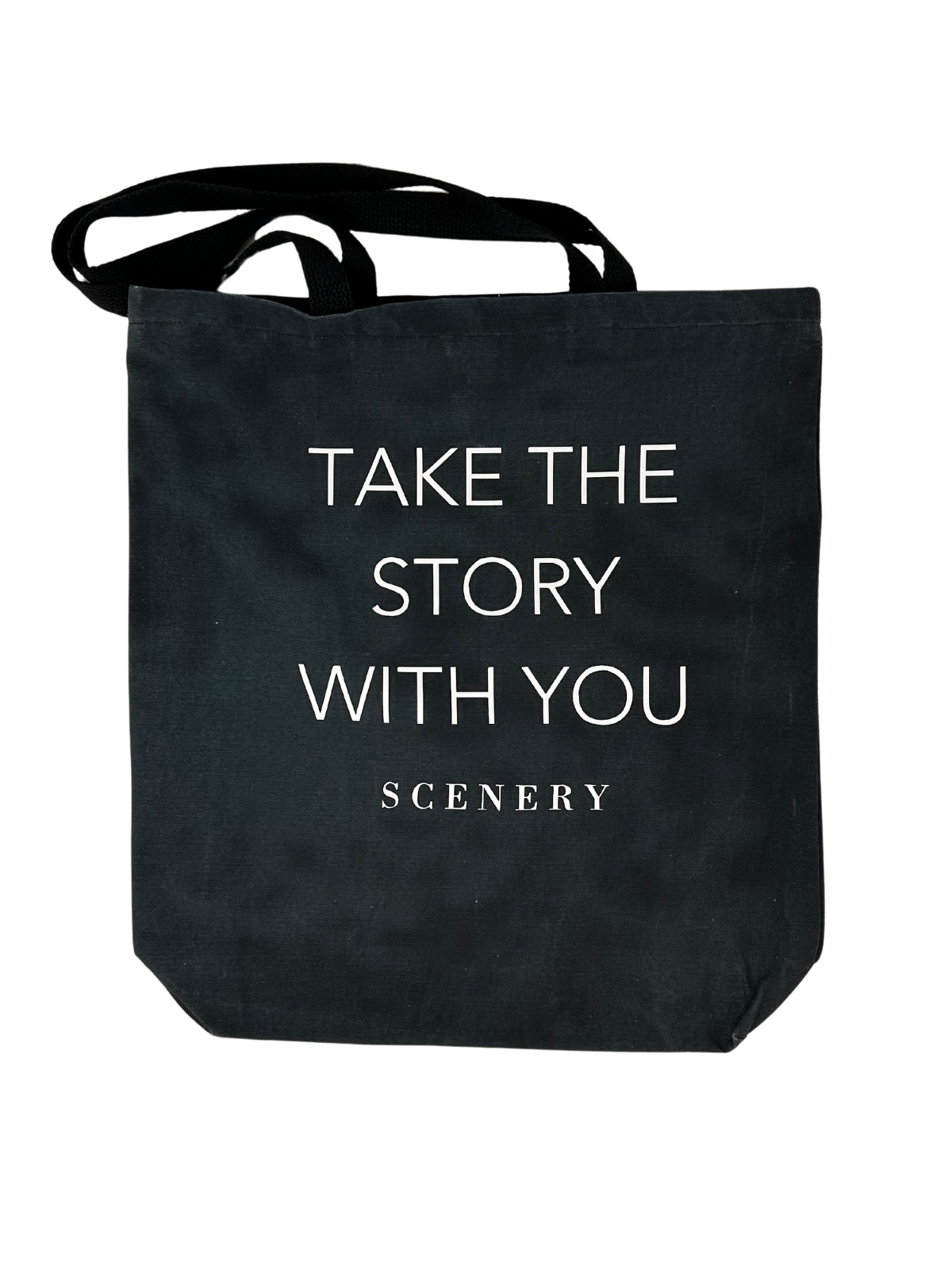 "Take the Story with you" Tote Dark Green/Black - Scenery