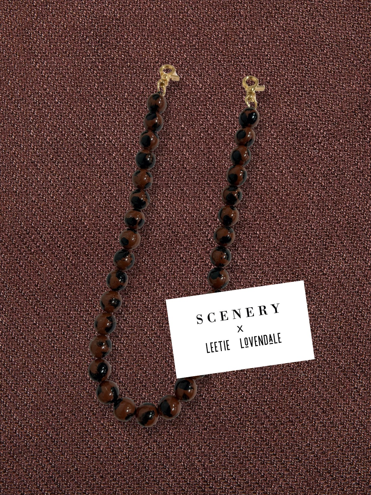 Brown and Black Bead Strap: Scenery x Leetie Lovendale
