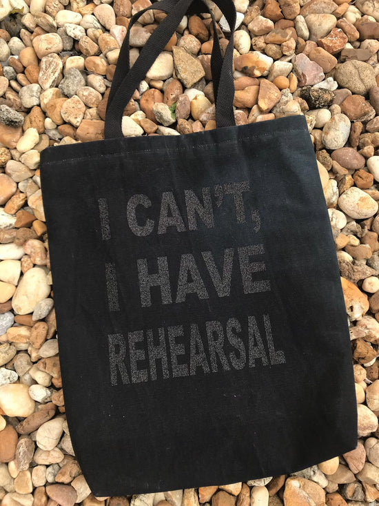 Load image into Gallery viewer, &amp;quot;Rehearsal&amp;quot; Tote - Glitter Black on Black - Scenery
