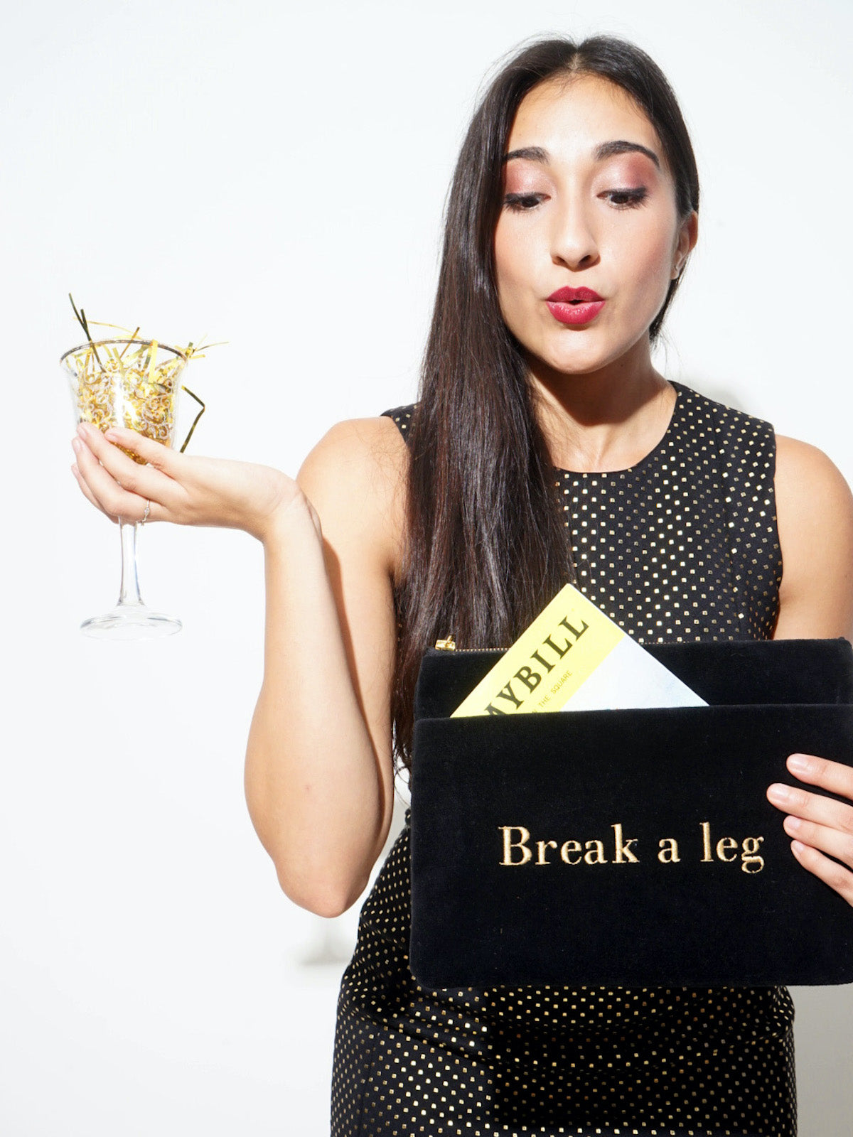 Gold "Break a leg" bag (with loops)
